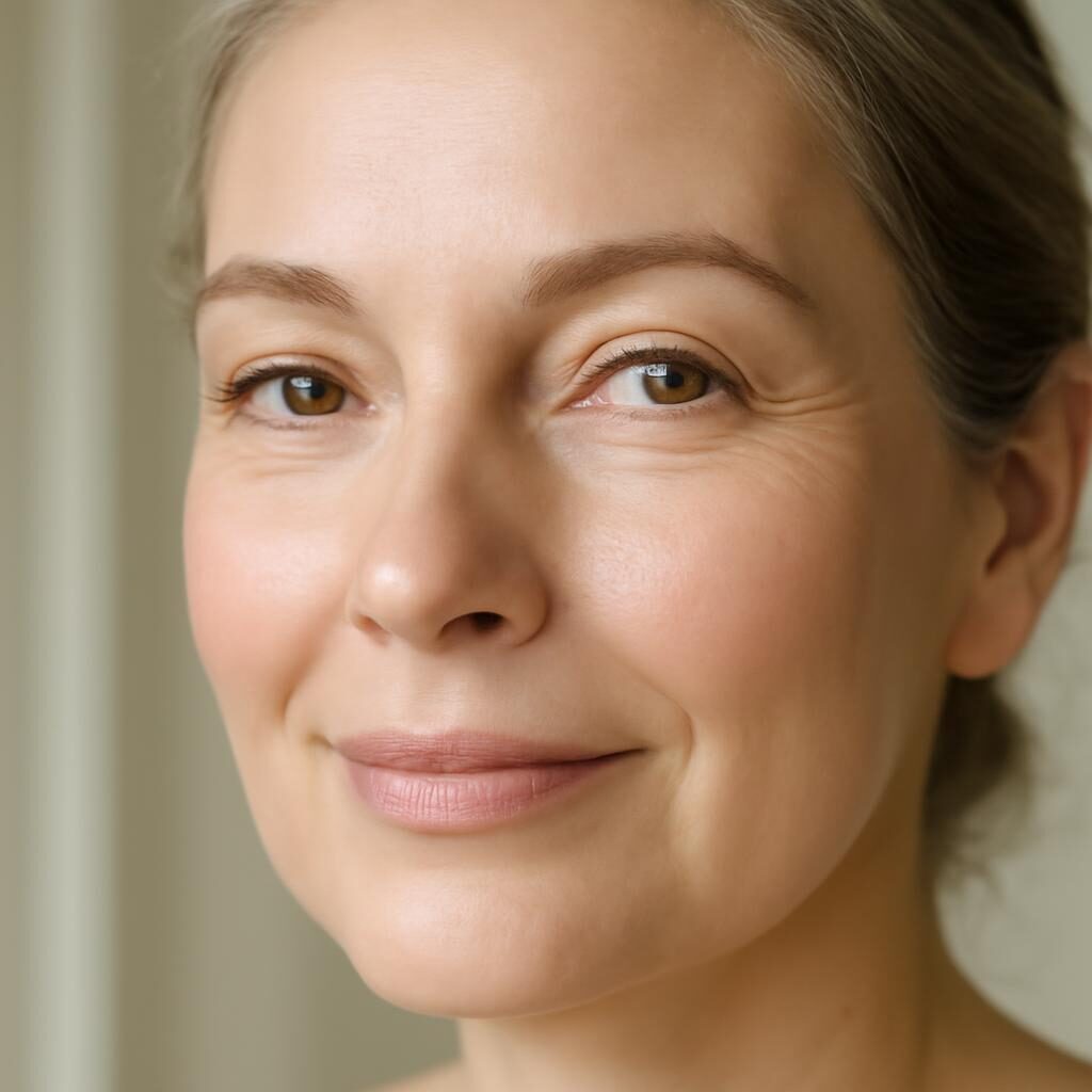 Gros plan sur les yeux d'une femme mature avec une peau hydratee et lumineuse