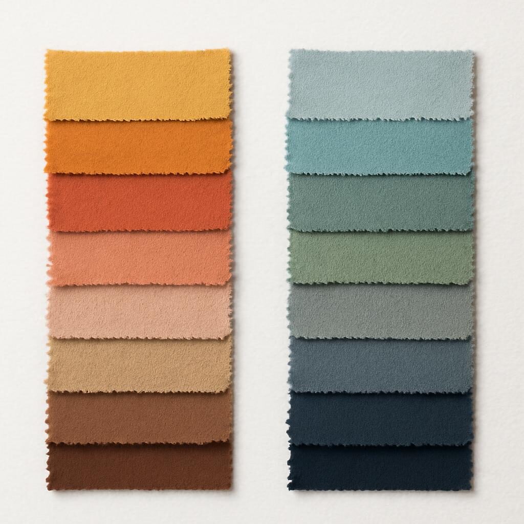 Nuancier de couleurs de tissus chauds et froids pour femmes matures