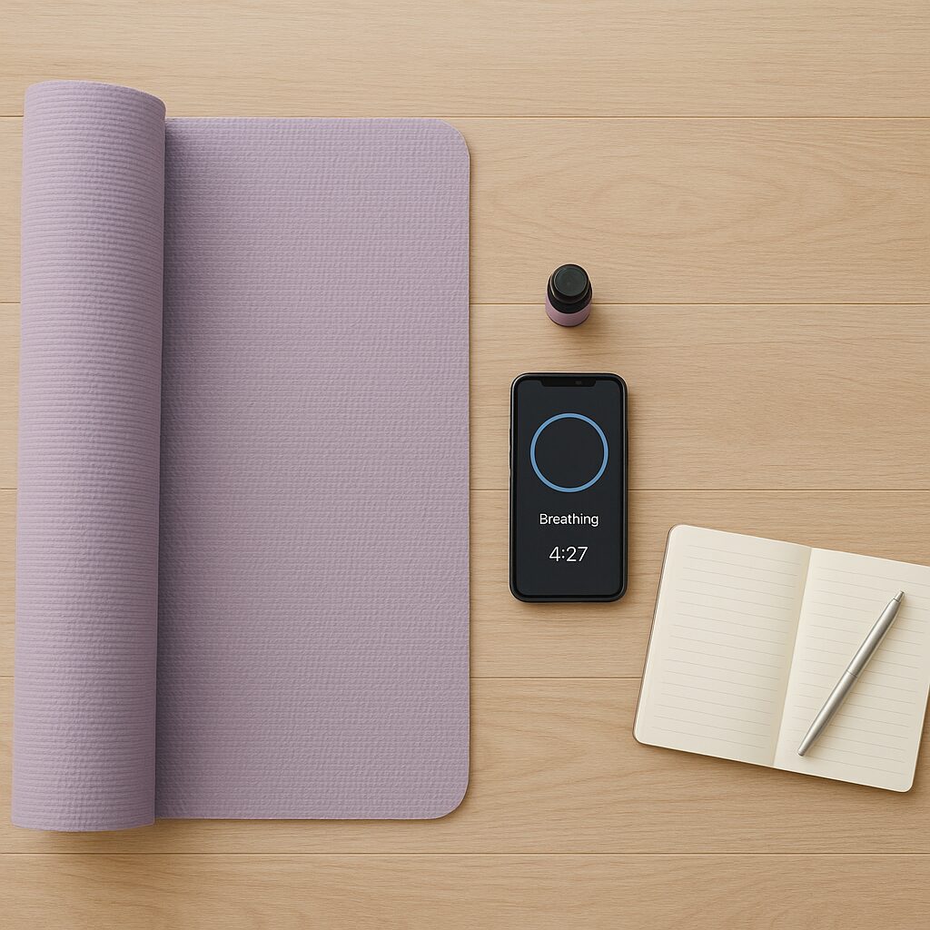 Relaxation et gestion du stress pour les femmes de 40 ans — tapis de yoga