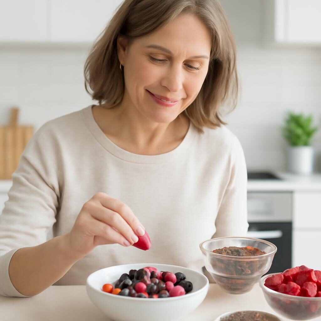 Préparation d'un petit-déjeuner sain aux baies et aux graines