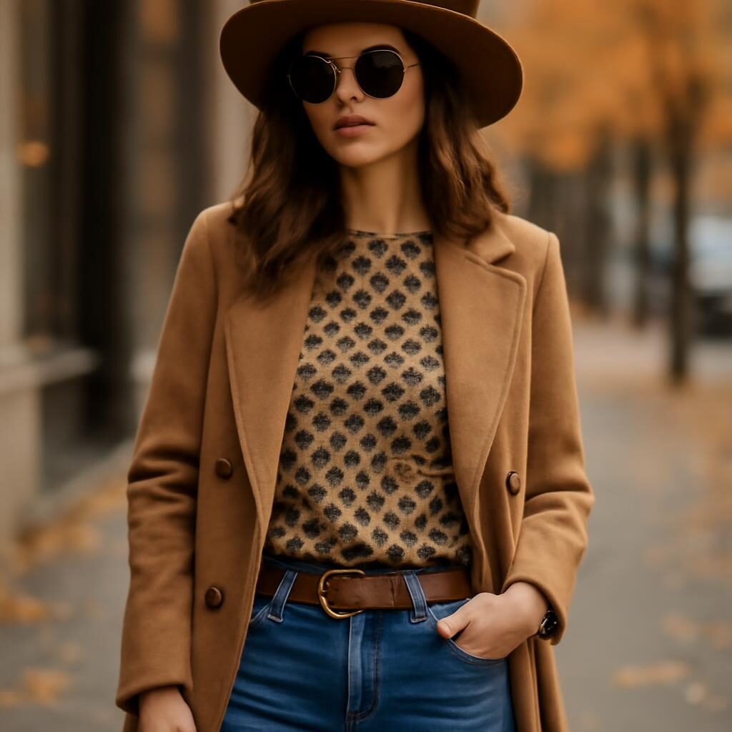 Top imprimé léopard subtil jean automne tendance