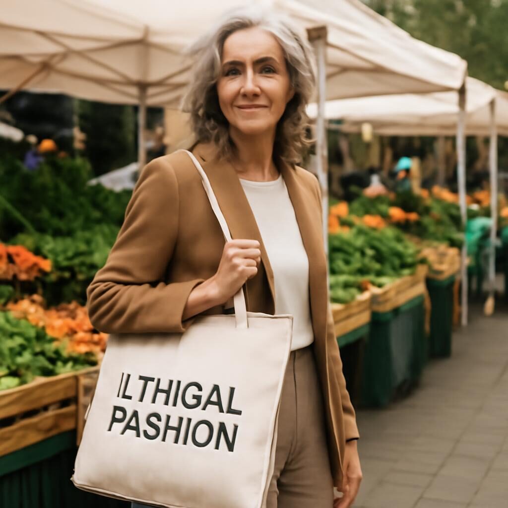 Femme stylée sac tote marque ethique marche mode eco-responsable