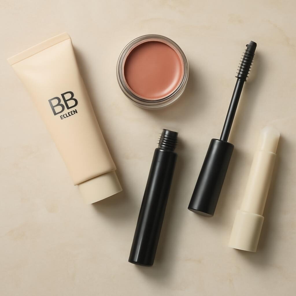 Trousse minimaliste produits maquillage naturel