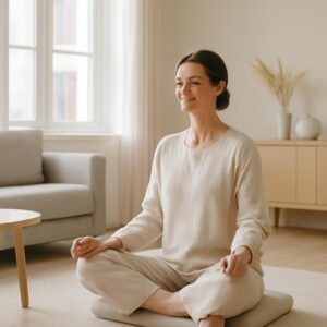 Pleine conscience quotidien : meditation matin femme 40 ans